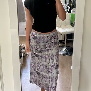 Grey and Purple Floral Skirt